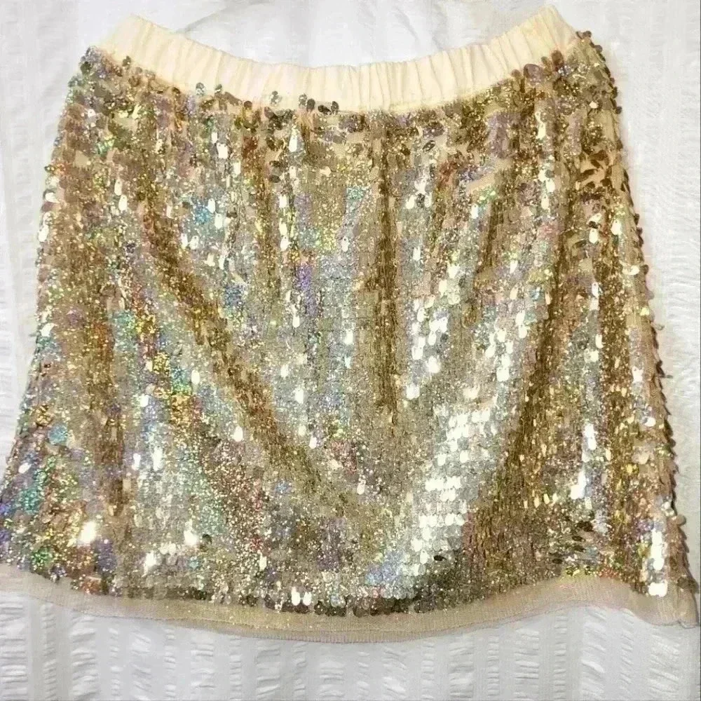 Crew cuts Gold sequins skirt size 6-7